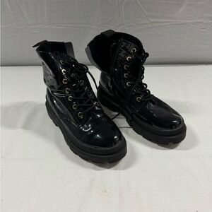 Black Patent Leather Women's Boots